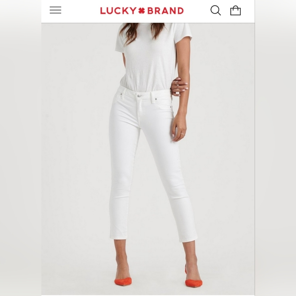 Lucky Brand White Lolita Crop Jeans 14W